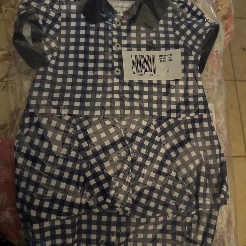 NWT Ralph Lauren Stretch Mesh Peplum Polo Shortall